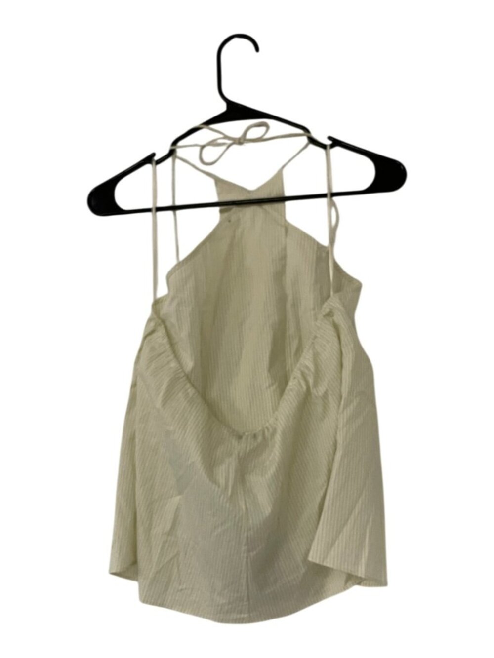 Massimo Dutti Womens Top Large Halter Neck Ivory Striped Sleeveless 5751/865 NWT - Picture 3 of 11